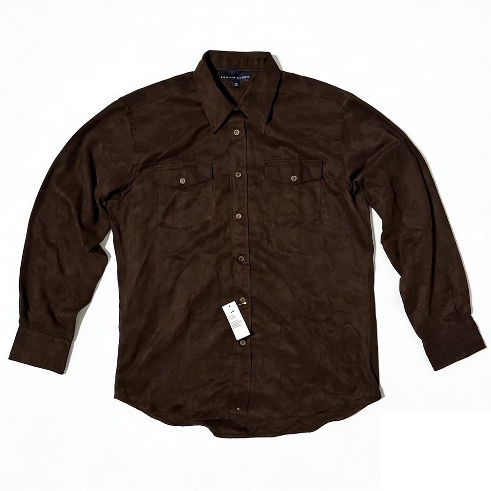 Tommy Hilfiger Brown Polyester Shirt Men’s Large